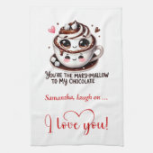 Custom Name Love Quote Funny Food Towel Theedoek (Verticaal)