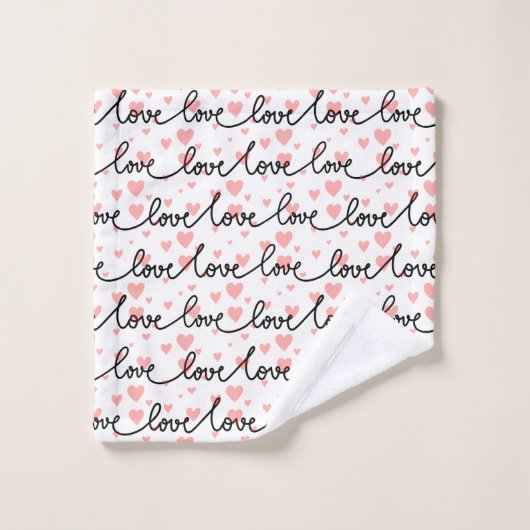 Custom Name Love Text Bath Towel Valentine Gift Bad Handdoek (Wasdoekje)