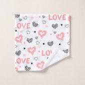 Custom Name Love Text Bath Towel Valentine Gift Bad Handdoek (Wasdoekje)