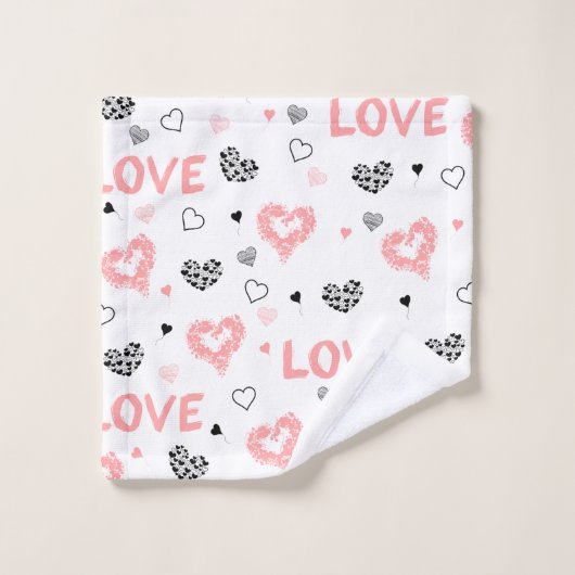 Custom Name Love Text Bath Towel Valentine Gift Bad Handdoek (Wasdoekje)
