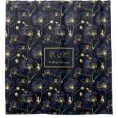 Custom Name Lux Botanical Flower Design Douchegordijn (Voorkant)