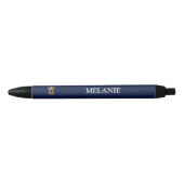 Custom Name Luxury Royal Elegant Monogran Zwarte Inkt Pen (Voorkant)