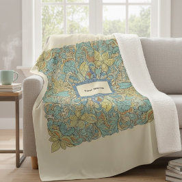 Custom Name Luxury Zentangle Sherpa Blanket Sherpa Deken