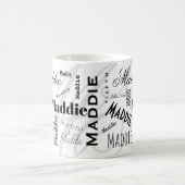 Custom Name Maddie Black White Coffee Mug Koffiemok (Center)
