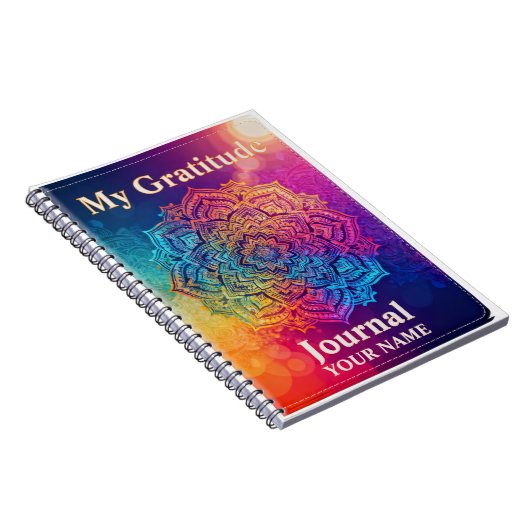 Custom Name Mandala Gratitude Journal Notitieboek (Rechterzijde)
