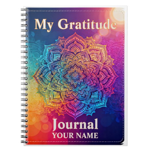 Custom Name Mandala Gratitude Journal Notitieboek (Voorkant)