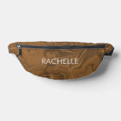 Custom name marble brown texture heuptasje (Liggend)