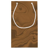 Custom name marble brown texture klein cadeauzakje (Achterkant)