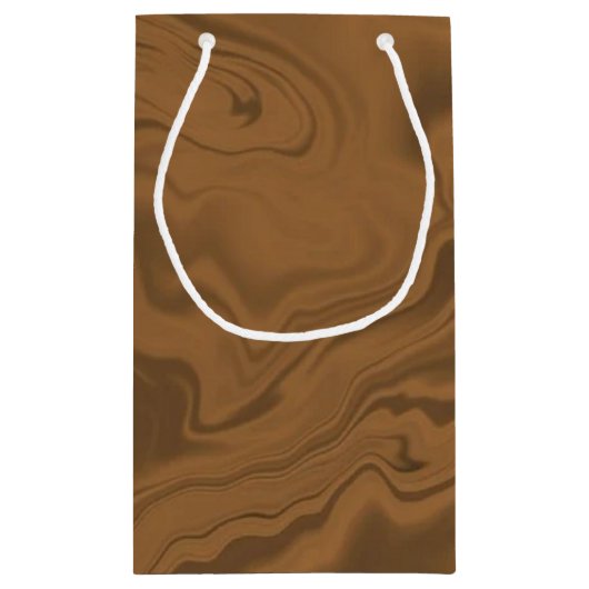 Custom name marble brown texture klein cadeauzakje (Achterkant)