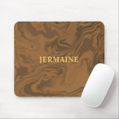 Custom name marble brown texture muismat (Met muis)