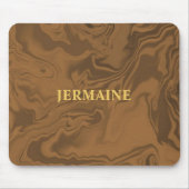 Custom name marble brown texture muismat (Voorkant)