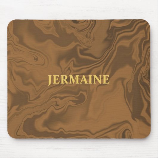 Custom name marble brown texture muismat (Voorkant)