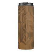 Custom name marble brown texture thermosbeker (Achterkant)