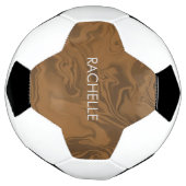 Custom name marble brown texture voetbal (Gedraaid)