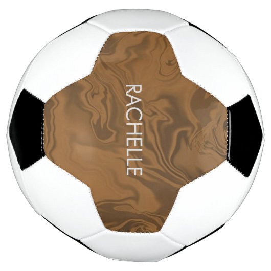 Custom name marble brown texture voetbal (Gedraaid)