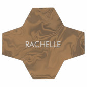 Custom name marble brown texture voetbal (Enkel)