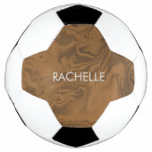 Custom name marble brown texture voetbal (Voorkant)
