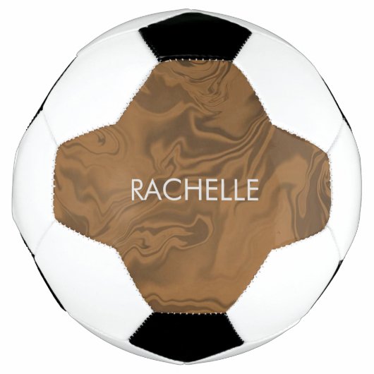 Custom name marble brown texture voetbal (Voorkant)