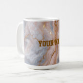 Custom Name Marble Mug | Personalized Gold Textmug Koffiemok (Voorkant links)