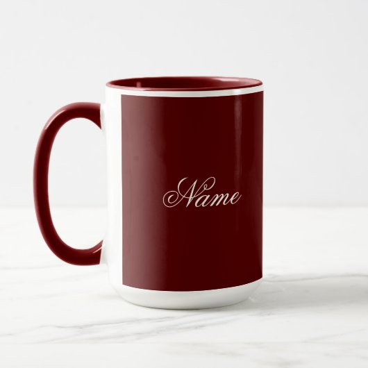 Custom Name Maroon Combo Mug Personalized Mok (Links)