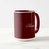 Custom Name Maroon Combo Mug Personalized Mok (Voorkant rechts)