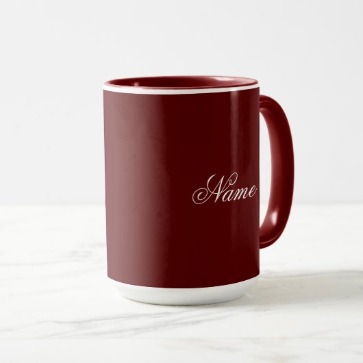 Custom Name Maroon Combo Mug Personalized Mok (Voorkant rechts)