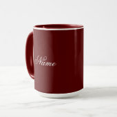 Custom Name Maroon Combo Mug Personalized Mok (Voorkant links)