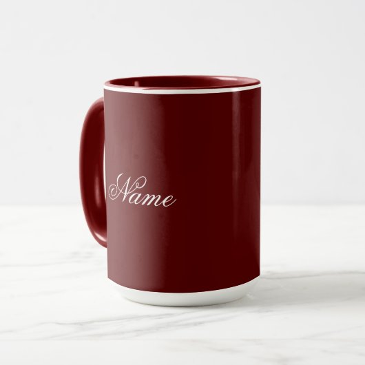 Custom Name Maroon Combo Mug Personalized Mok (Voorkant links)