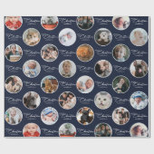 Custom Name Merry Christmas Script 28 Photo Cadeaupapier (Vlak)