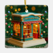 Custom name> message me Bookstore Ceramic Ornament (Voorkant)