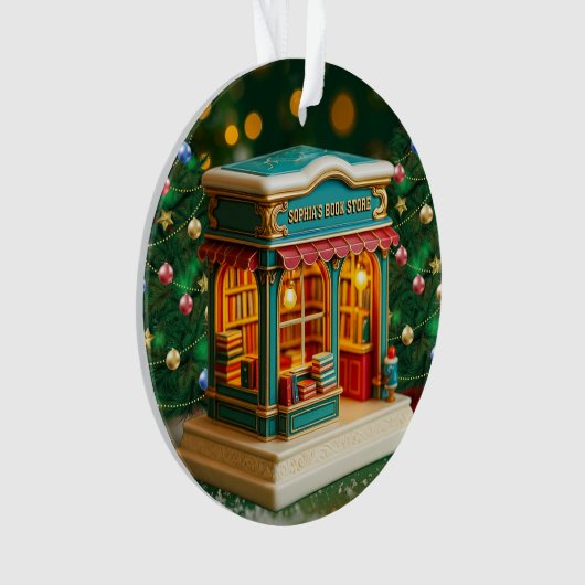 Custom name> message me Bookstore Ceramic Ornament (voorkant)