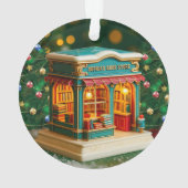 Custom name> message me Bookstore Ceramic Ornament (achterkant)