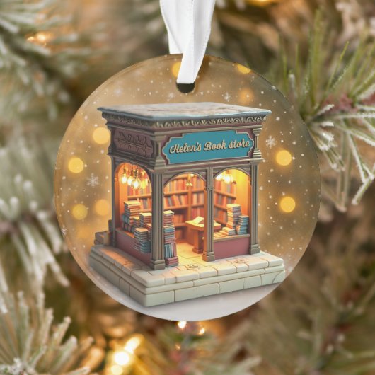 Custom name> message me Bookstore Ceramic Ornament (Boom)