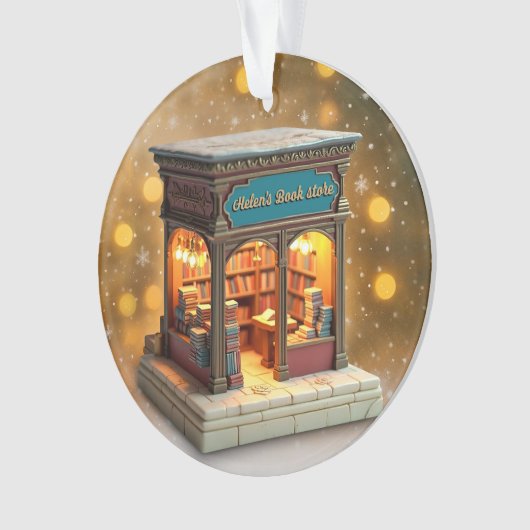 Custom name> message me Bookstore Ceramic Ornament (voorkant)