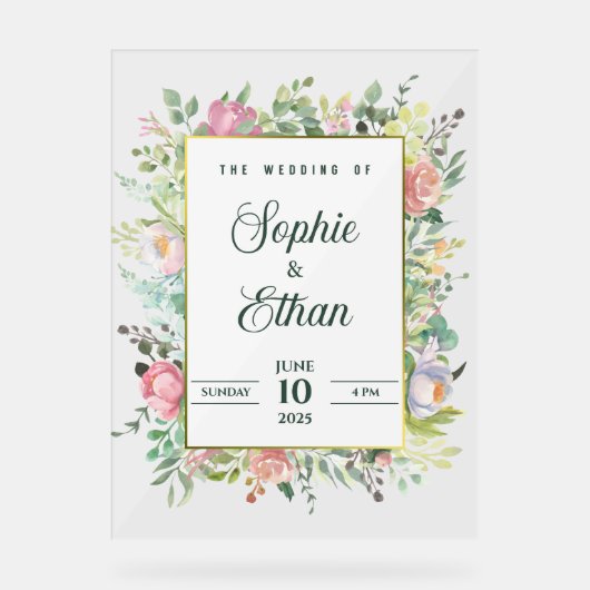 Custom name > message me - Wedding Acrylic Sign Acryl Bord (Voorkant)