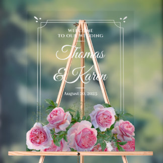 Custom name > message Wedding Welcome Acrylic Sign Acryl Bord