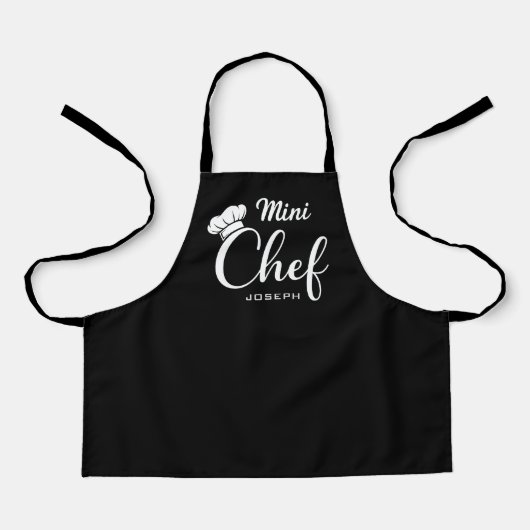 Custom Name Mini Chef Kids Apron Schort (Voorkant)
