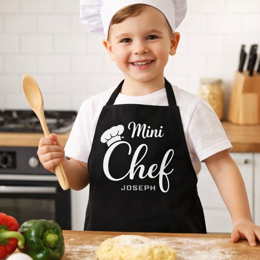 Custom Name Mini Chef Kids Apron Schort