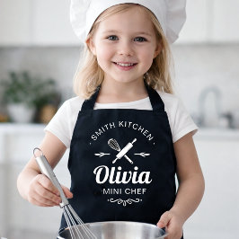 Custom Name Mini Chef Kids Apron with Kitchen Name Schort