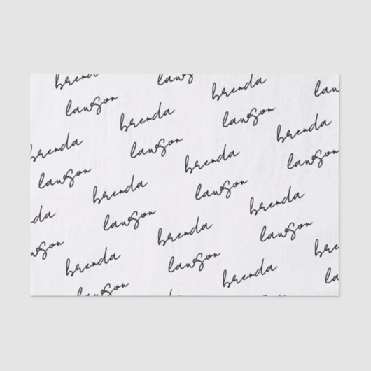 Custom Name Minimal Script Small Business Wrapping Tissuepapier (Voorkant)