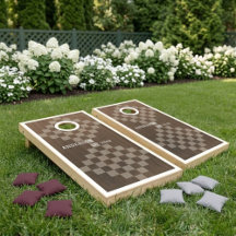 Custom Name Minimalist Elegant Wedding Cornhole 