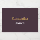 Custom name minimalist modern burgundy sparkling wijnetiket (Enkel label)