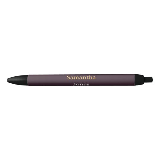 Custom name minimalist modern burgundy zwarte inkt pen (Voorkant)