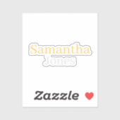 Custom name minimalist modern  sticker (Vel)