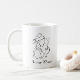 Custom Name Minimalist Nurse Coffee Mug Koffiemok