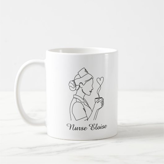 Custom Name Minimalist Nurse Coffee Mug Koffiemok (Links)