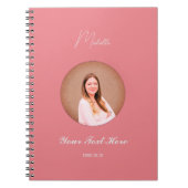 Custom Name Minimalist Spiral Photo Notebook  Notitieboek (Voorkant)