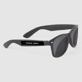 Custom Name Modern Minimalist Stylish Trendy Zonnebrillen (Rechts)