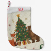 Custom Name Modern Nordic Pine Tree Kleine Kerstsok (Voorkant)