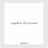 Custom Name Modern Script Design Sticker (Vel)